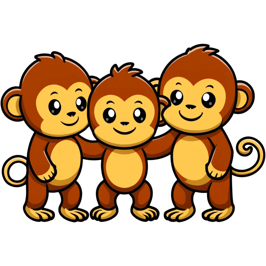 monkeys standing in a circle emoji