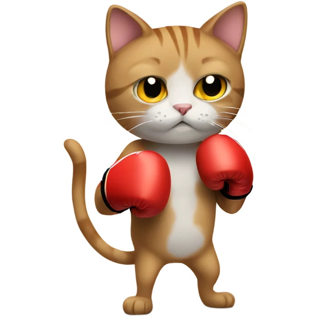Cat with boxing gloves  emoji