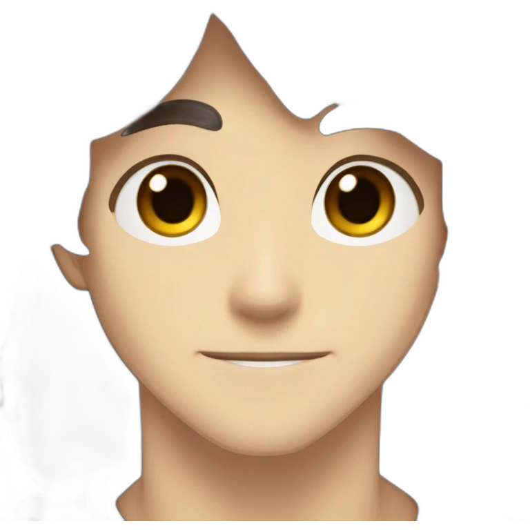 Male masterNinja, long brown hair and brown eyes, light human colour skin anime style emoji
