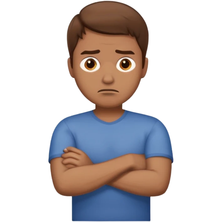 annoyed man with crossed arms emoji