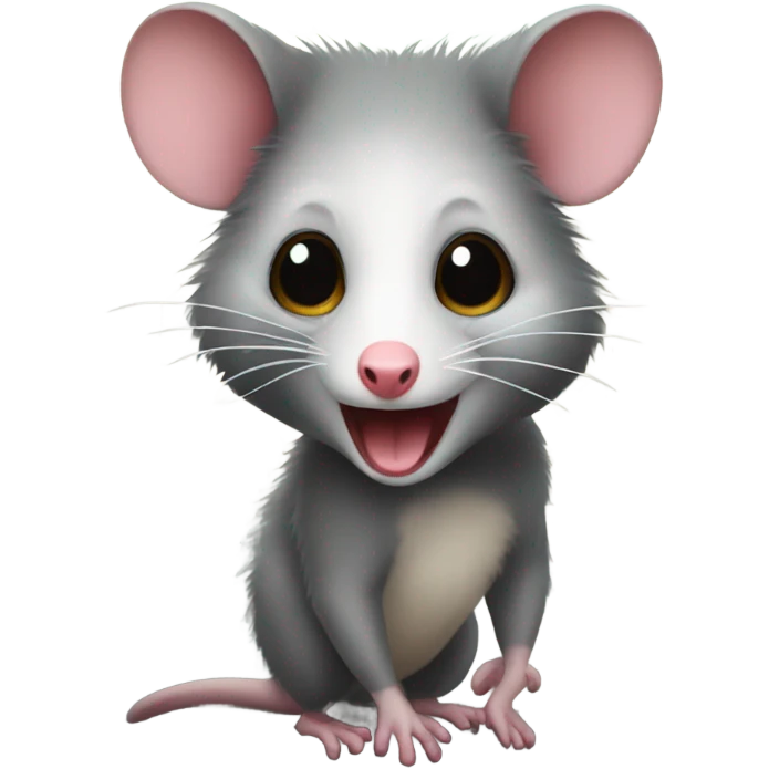 Possum on road emoji