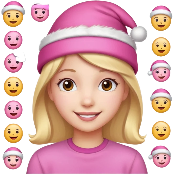 Aestheticgirl pink Christmas emojis emoji