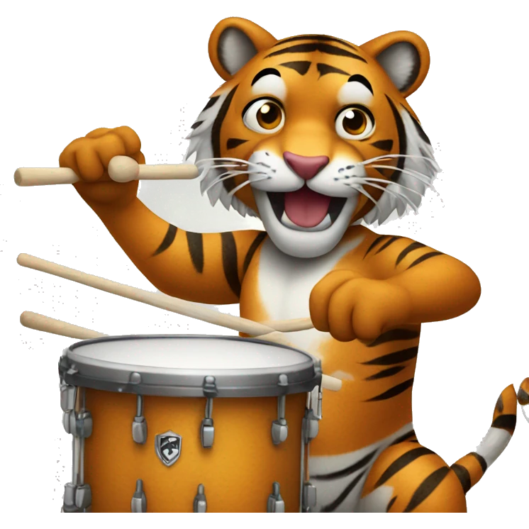Tiger playing drums emoji