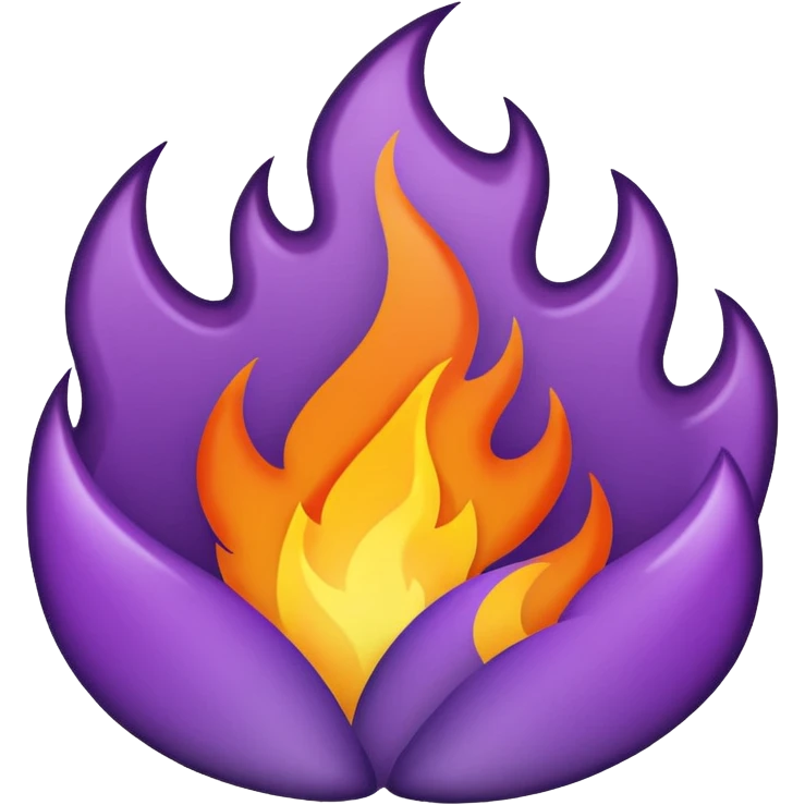 plain purple no orange color fire emoji