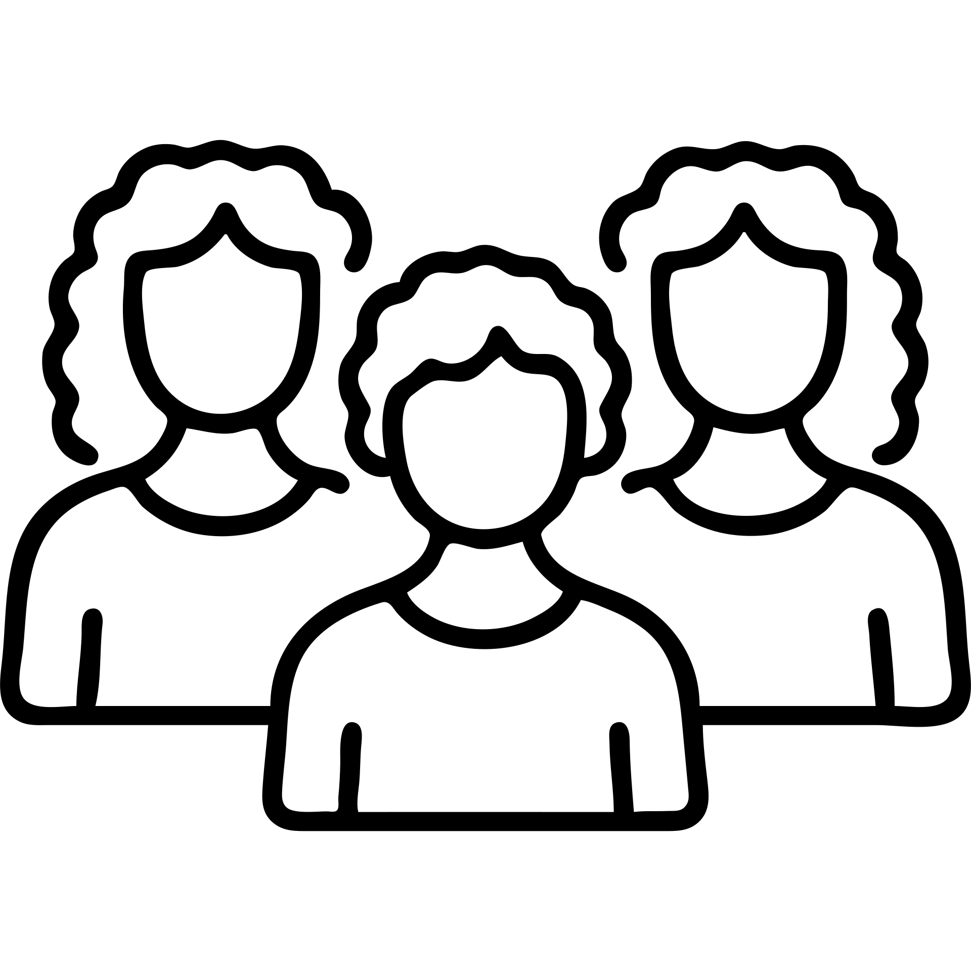 Three women with curly hair standing together, two with shoulder-length black curly hair and one with short black curly hair emoji