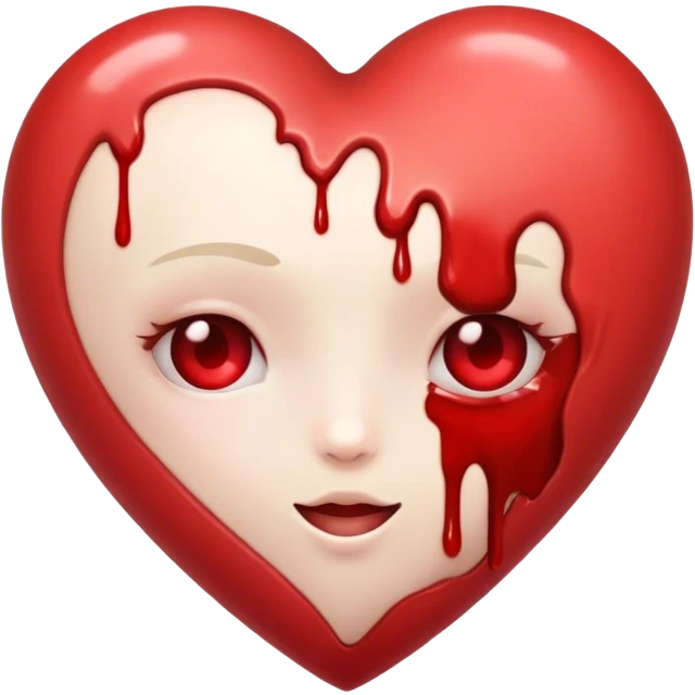 Heart with blood emoji