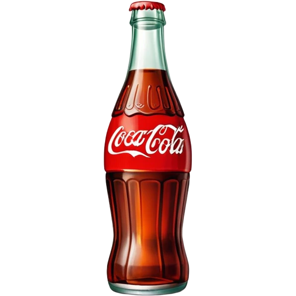retro Coca Cola bottle with vintage logo emoji