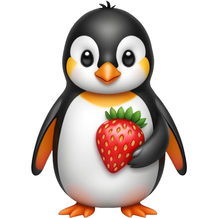Penguin strawberry emoji