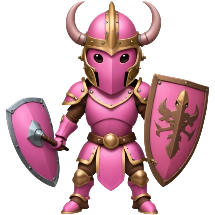 Pink Viking Warrior Ant with armor emoji