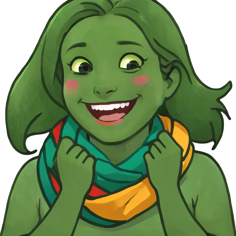 Girl with hands on her neck laughing  emoji