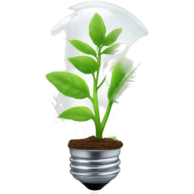 a plant inside an idea lightbulb emoji