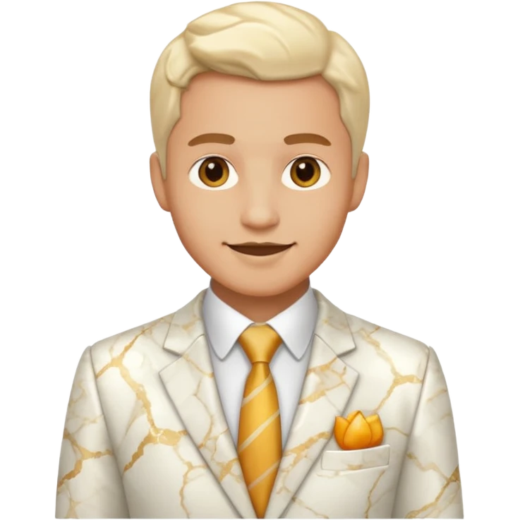 Marble style statue of man head happy full white emoji