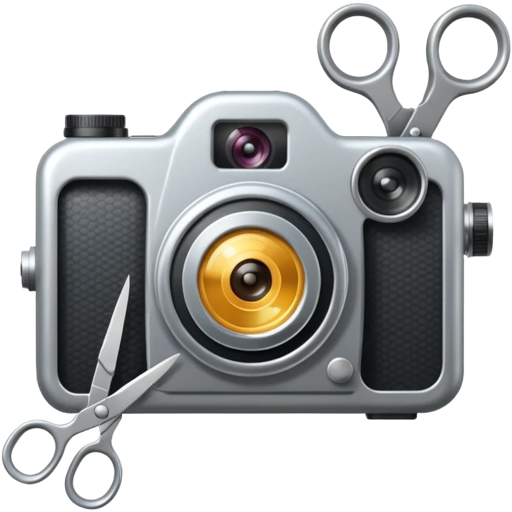 camera reel with scissors nearby emoji