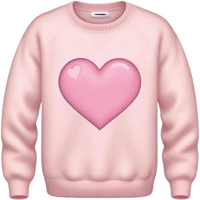 thinking bubble with pastel pink heart showing a sweater emoji
