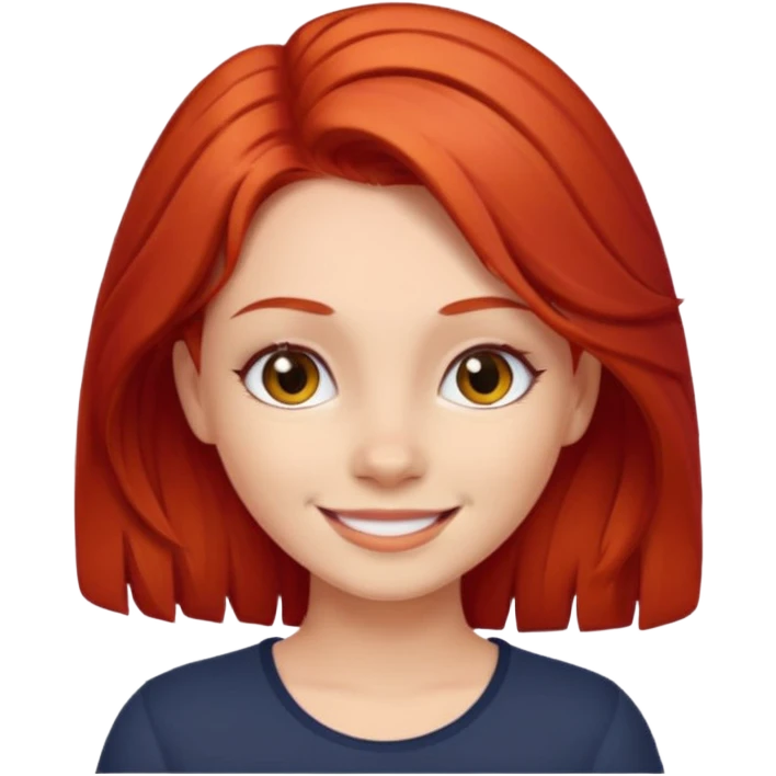 Girl with hair red smiling  emoji