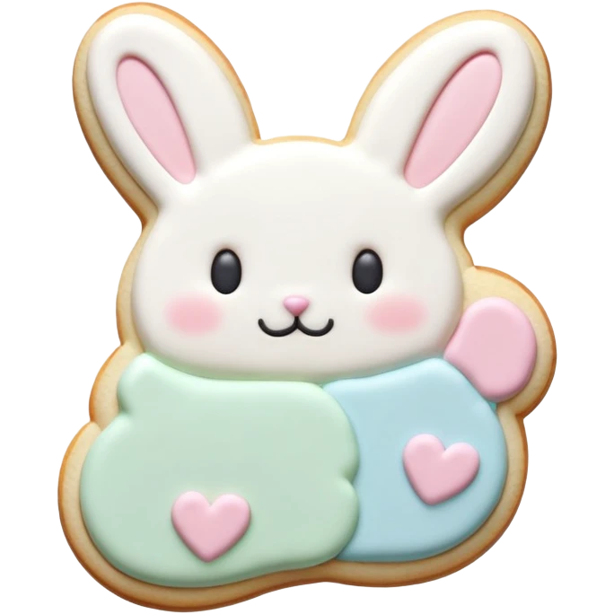 Bunny Easter pastel colored cookies emoji