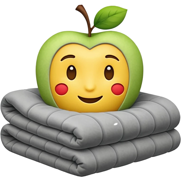 rolled-up weighted blanket, plush and textured, apple style emoji emoji