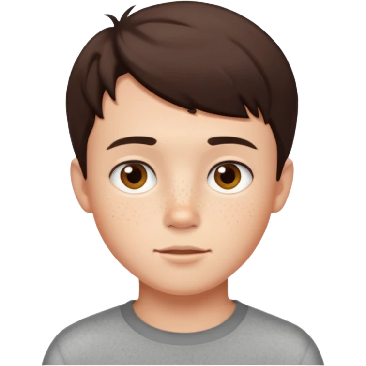 cute brunnete boy with short hair light skin and freckles emoji