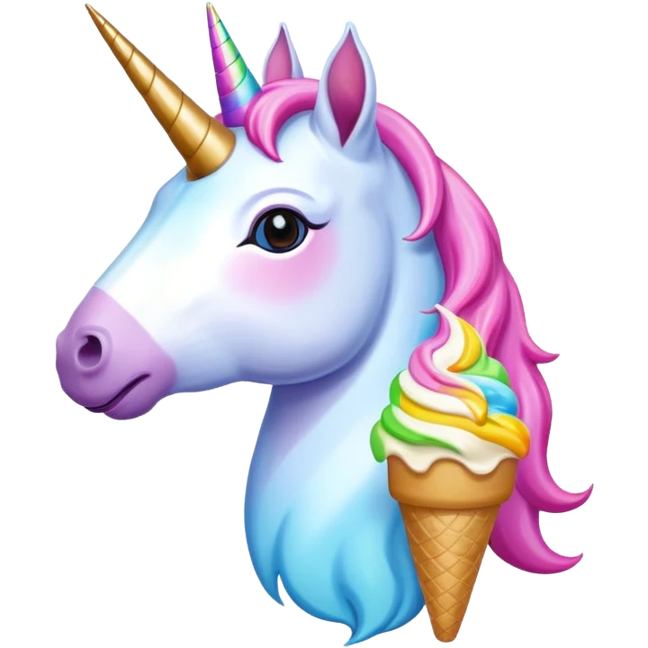 Unicorn with ice cream emoji