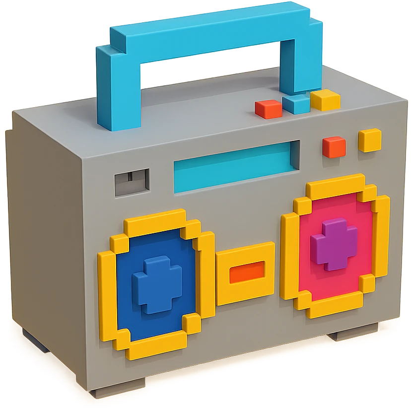 gray boombox emoji