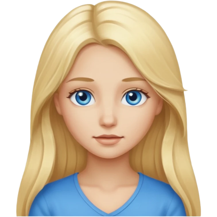 blonde girl long hair blue eyes emoji