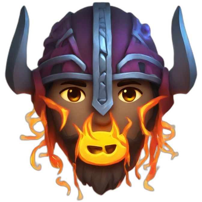 Vikings, runes, fire magic neon emoji