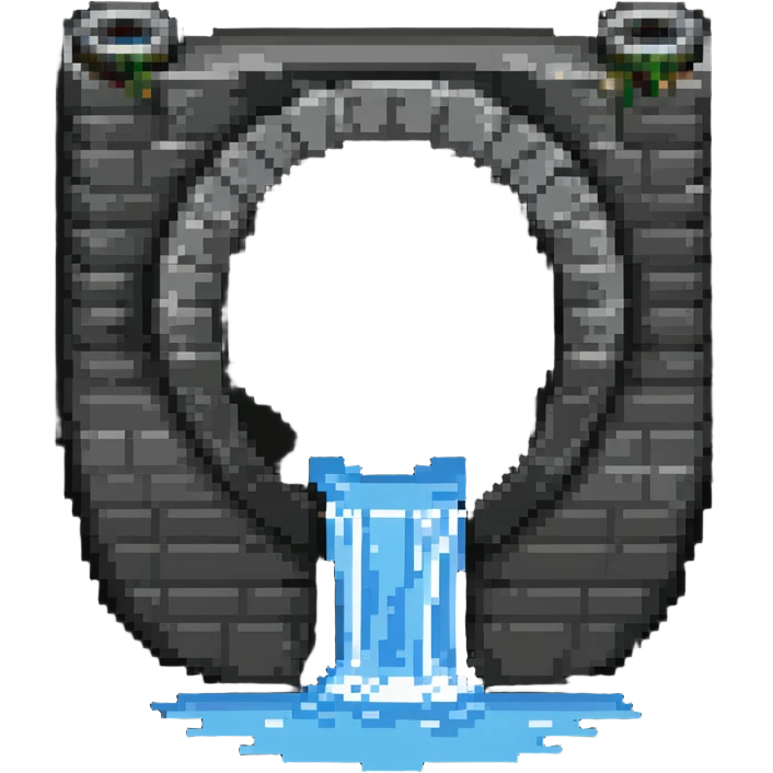Water flowing around a dam or obstacle emoji