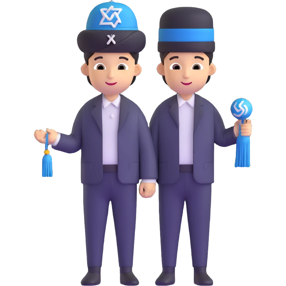 boy with peyos, kippah, and tzitzis emoji