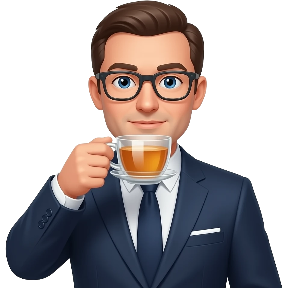 喝着茶的老板 emoji