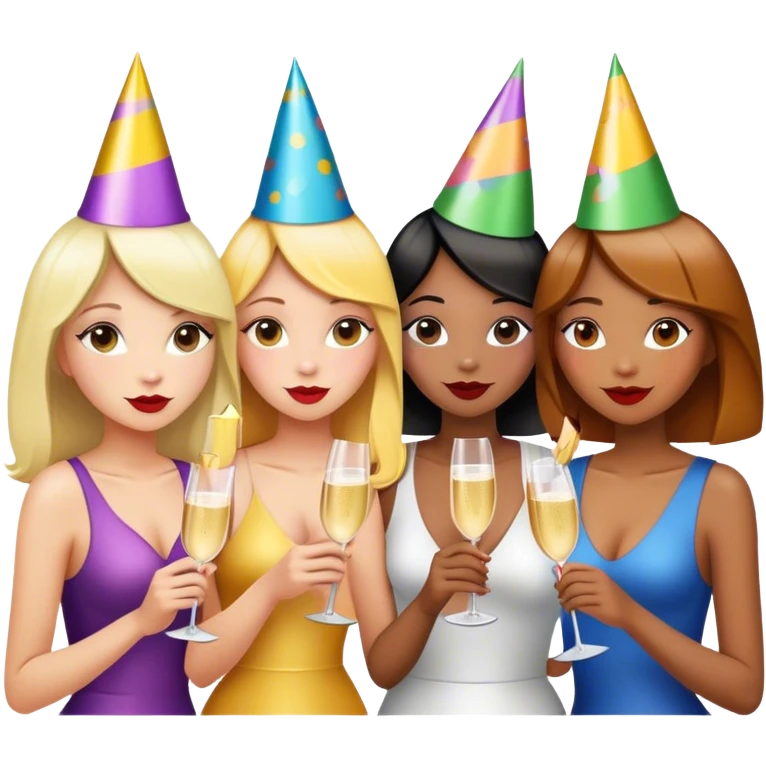 4 girls drinking  emoji