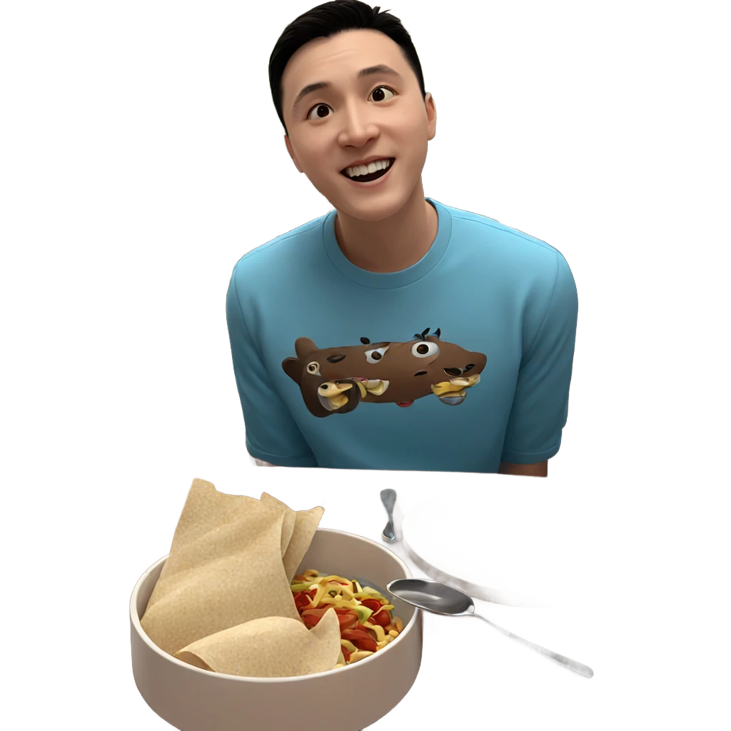 boy enjoying meal indoors emoji