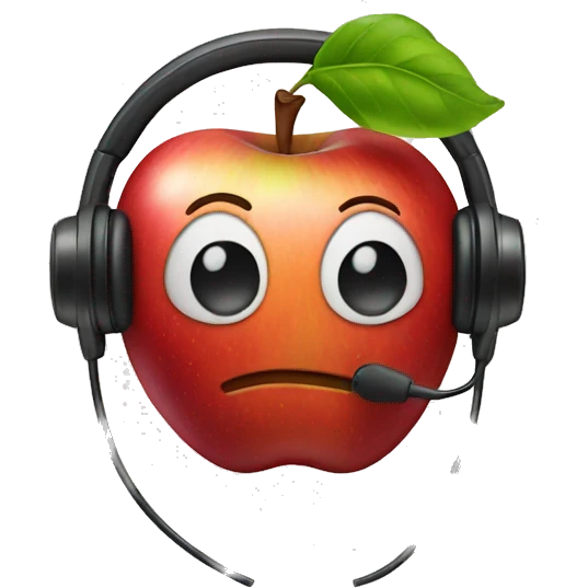 an apple with earphones emoji