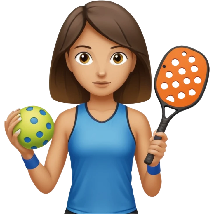 girl playing pickleball, simple, clear, no text emoji