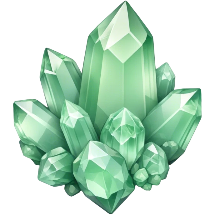 Light green quartz crystal cluster  emoji