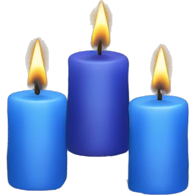 Advent wreath with only one blue candle. 1 blue candle burning emoji