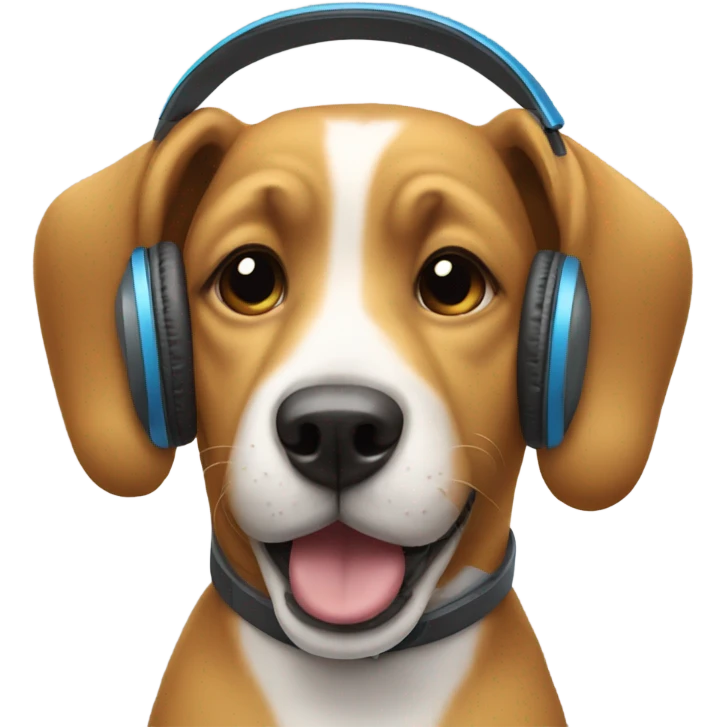 a dog with headphones on emoji