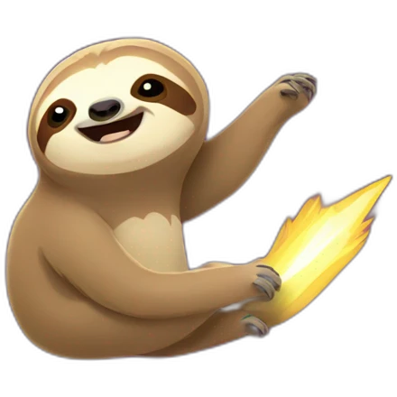sloth with lighting bolts emoji
