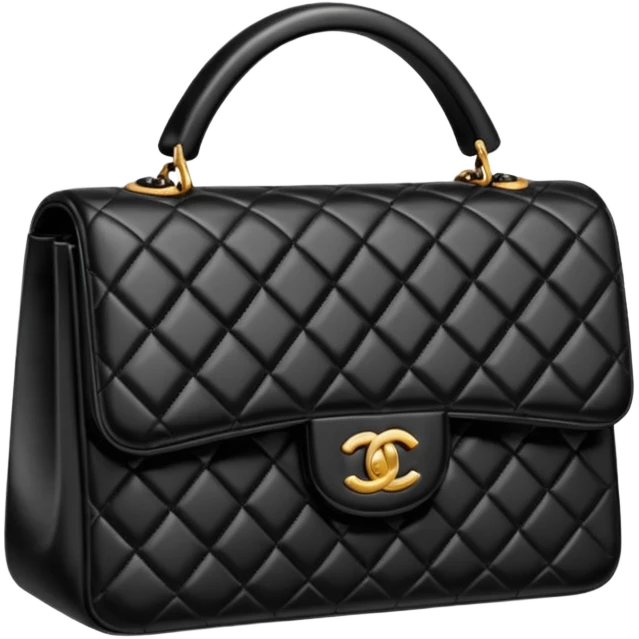 generate an ios genmoji of a black chanel bag emoji