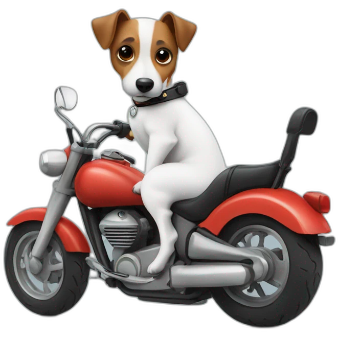 Jack Russell Dog rides a motorcycle emoji