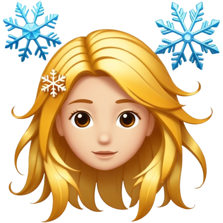 hair strand with sun and snowflake symbols emoji