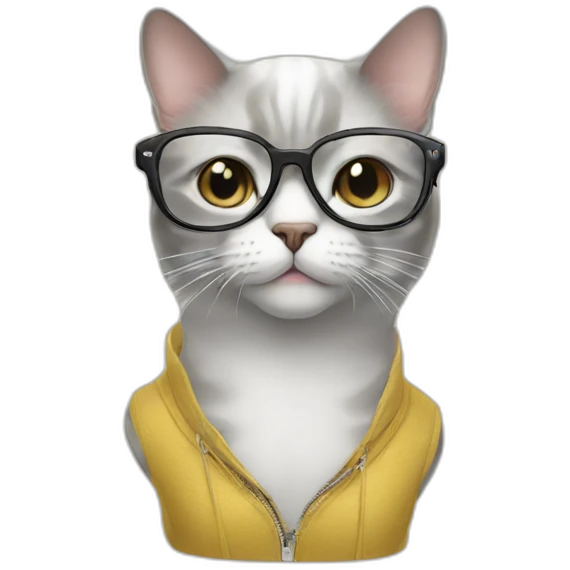 Cat in fashion glasses emoji