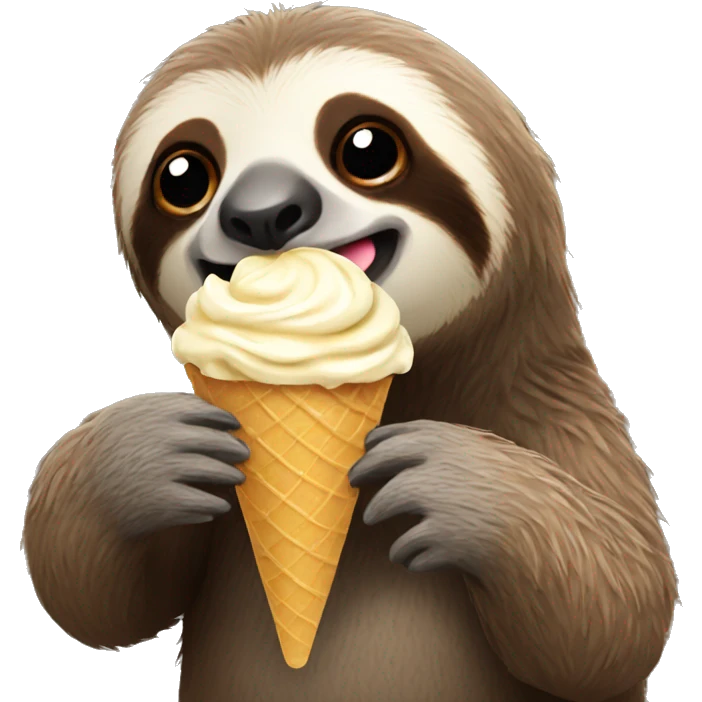 Sloth eating ice cream emoji