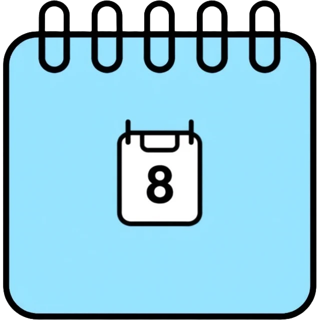 calendar in pastel blue color emoji