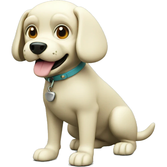 Dog 3d render retro emoji