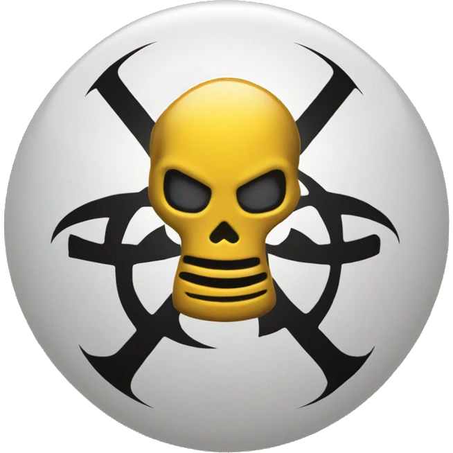 generate me an emojy with a biohazard logo, and under it write trikru emoji