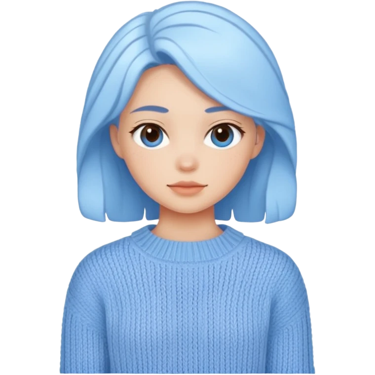 sky-blue Girl's knitted. wool sweater emoji