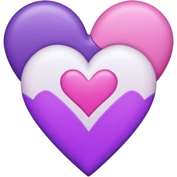 Purple pink and white hearts   emoji