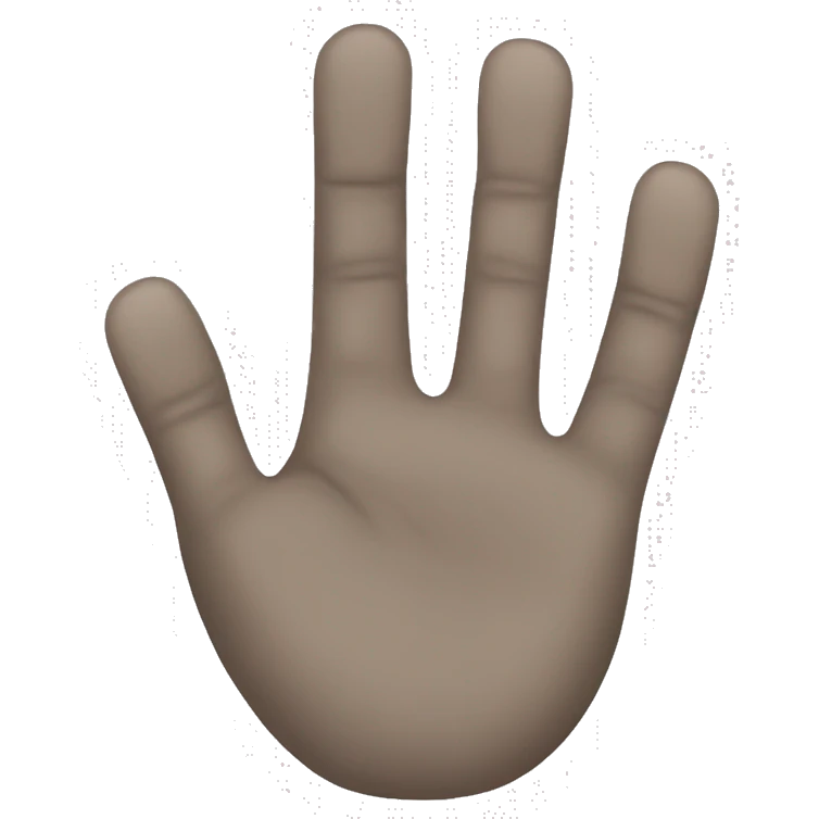 Generate a side view of the palm hand emoji