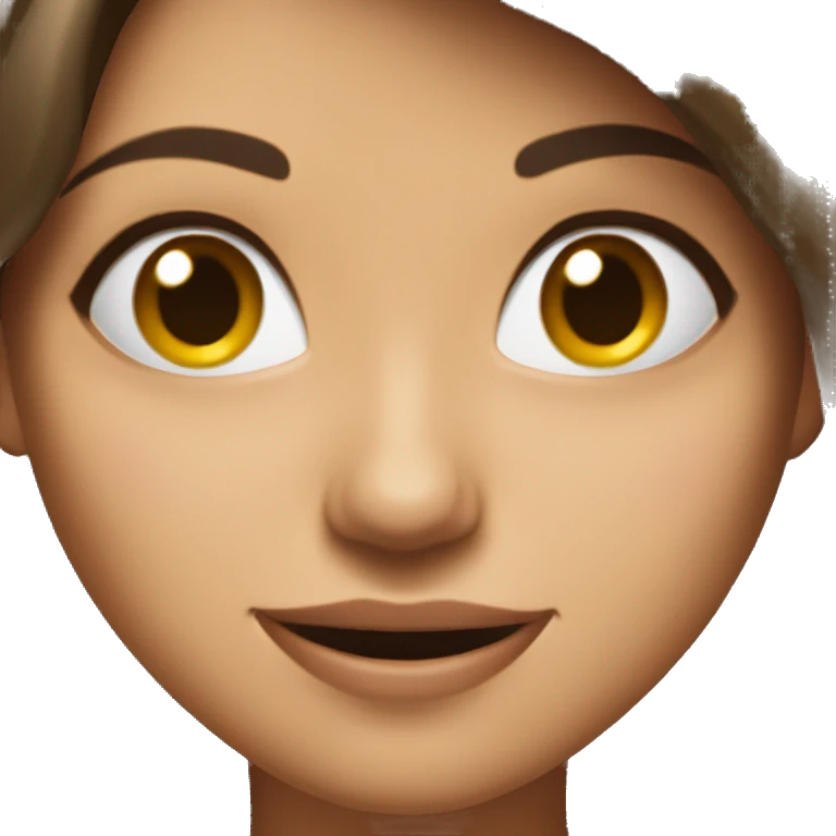 Flirtatious but playful (not too sexy) winky face on a brunette female  emoji