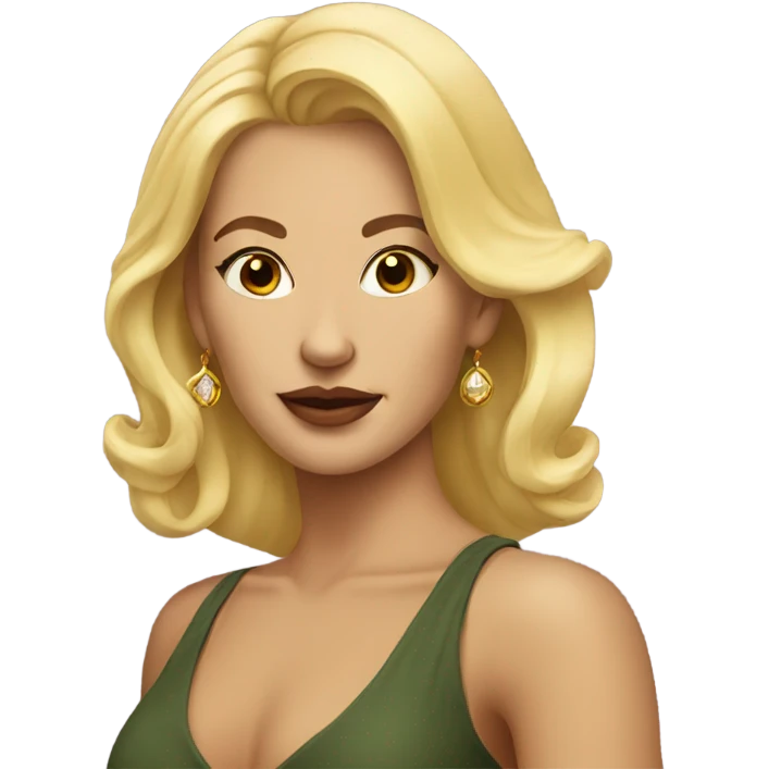 blonde woman with earrings portrait emoji